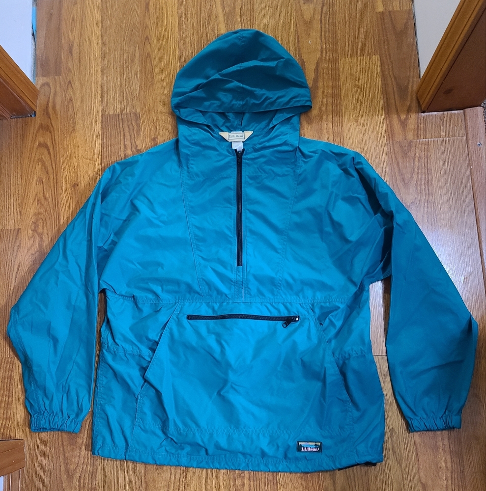 Vintage 90's LL Bean Pullover Kangaroo Rain Jacket Size Large
